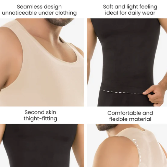 Men's seamless control compression shirt