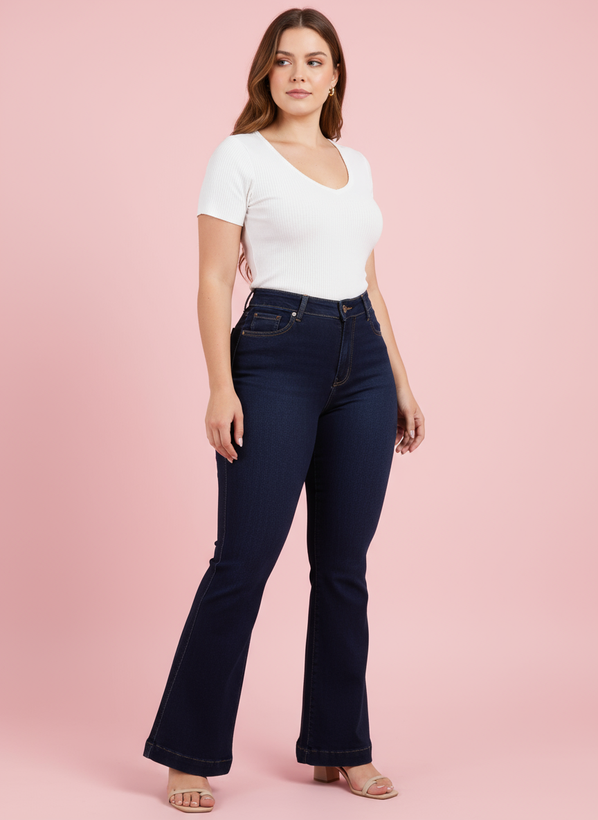 Bota Flare Jean 13668-01 - Full Body Model