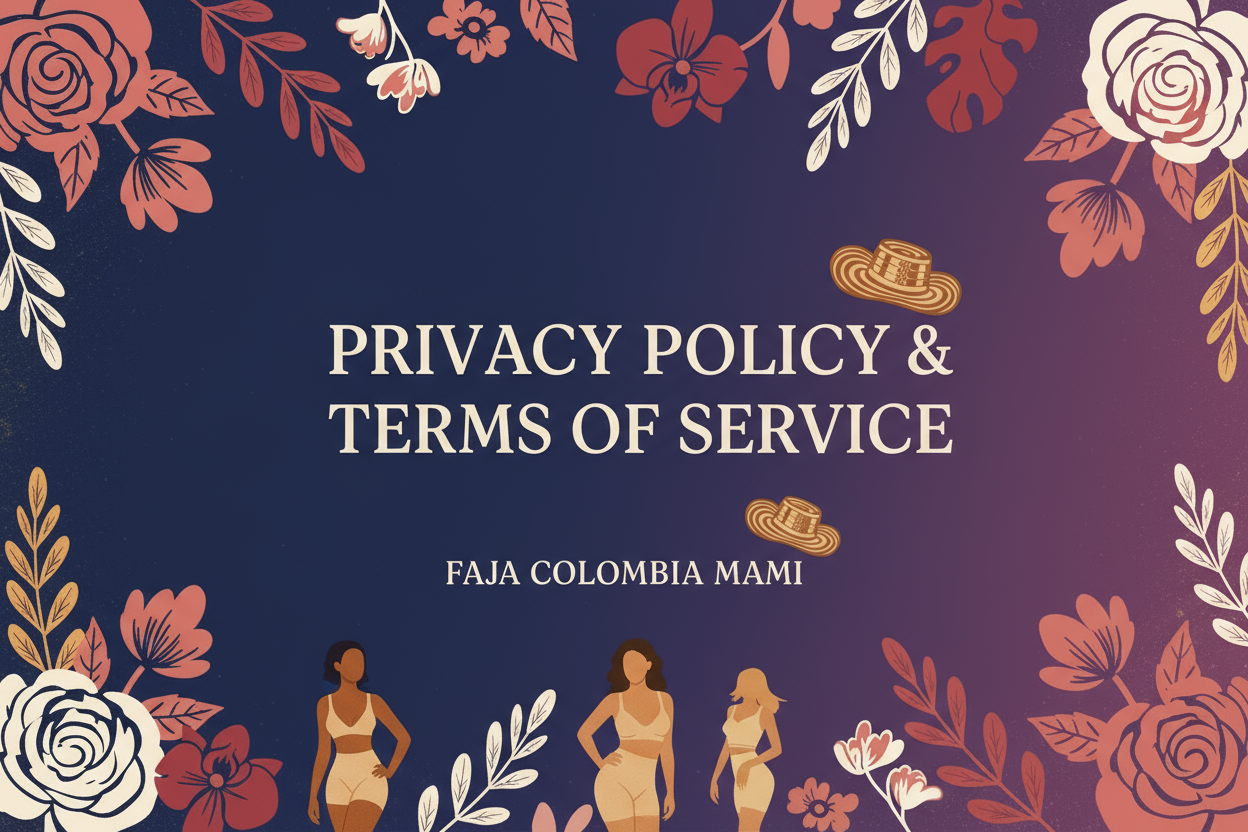 Privacy Policy & Terms of Service Banner for Faja Colombia Mami